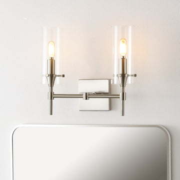 Cato Bohemian Farmhouse Iron/Glass LED Vanity